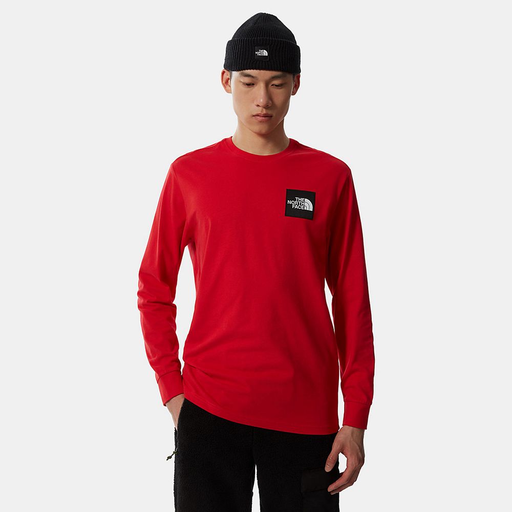 The North Face Long Sleeve Mens Australia - The North Face Long-Sleeve Boruda Red (QMJ-347509)